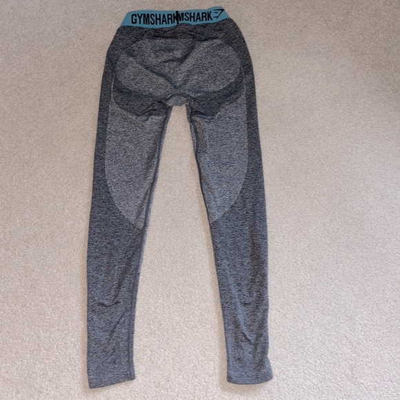 Gymshark Flex Leggings Size medium GLLG015 AW19-369 Teal Heathered Gray Nylon - Picture 5 of 5